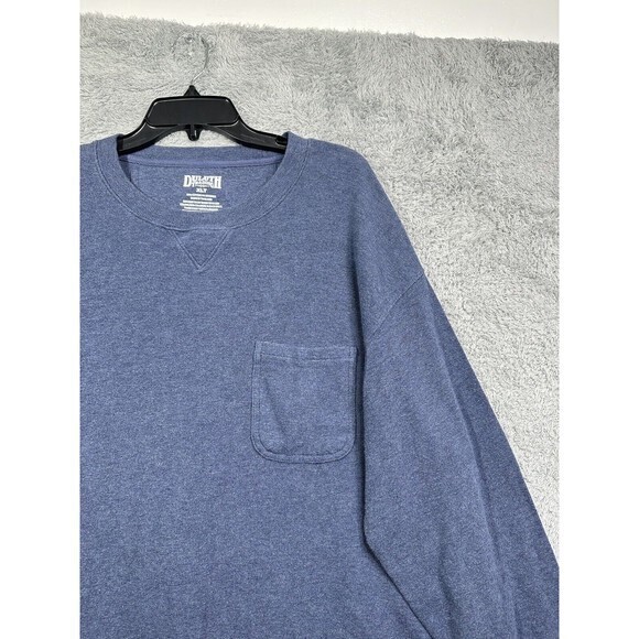 Duluth Trading Co Thermal Mens XLT Blue‎ Waffle Knit Pocket Long Sleeve Shirt - Picture 3 of 6